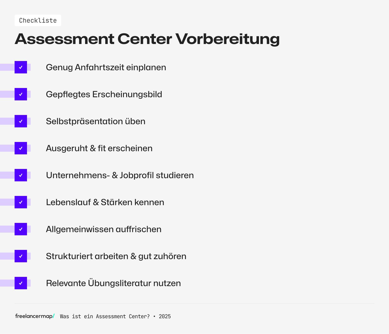Checkliste Assessment Center