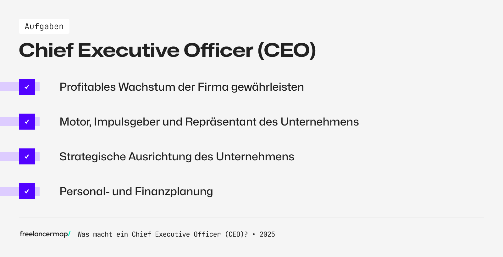 Aufgabenbereiche des Chief Executive Officers (CEO)