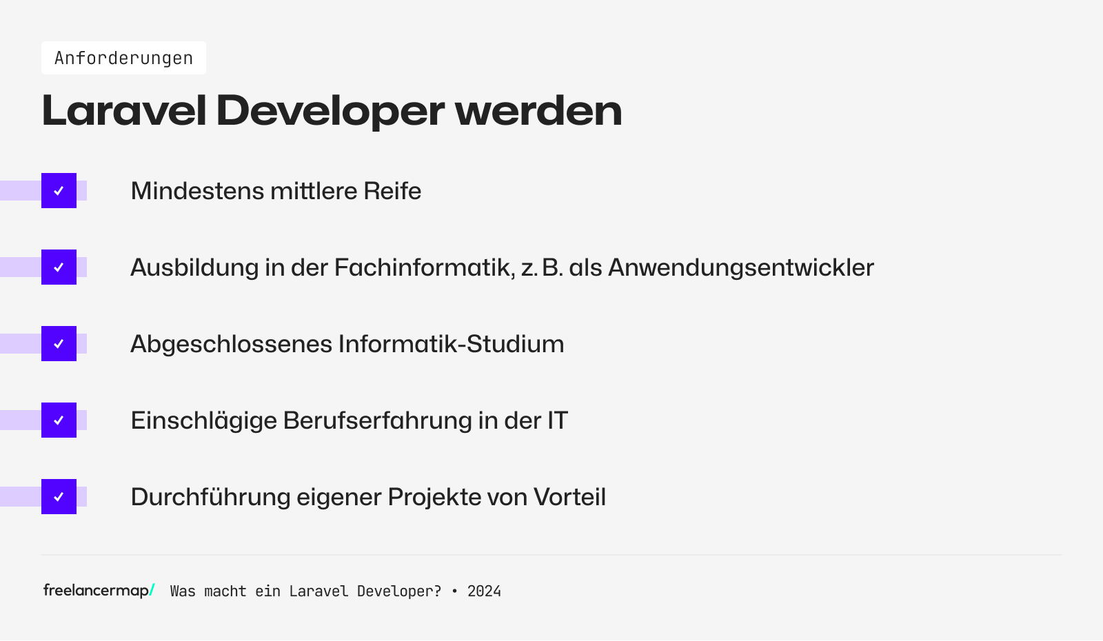 Voraussetzungen, die für den Laravel Developer gelten
