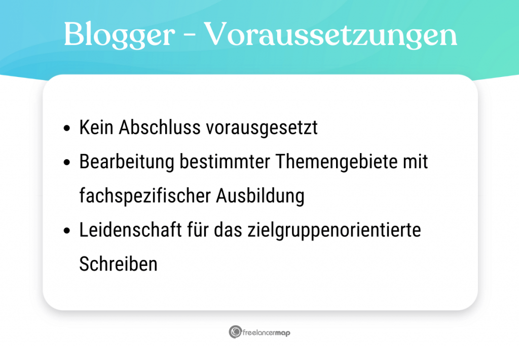 Voraussetzungen, die für den Blogger gelten 