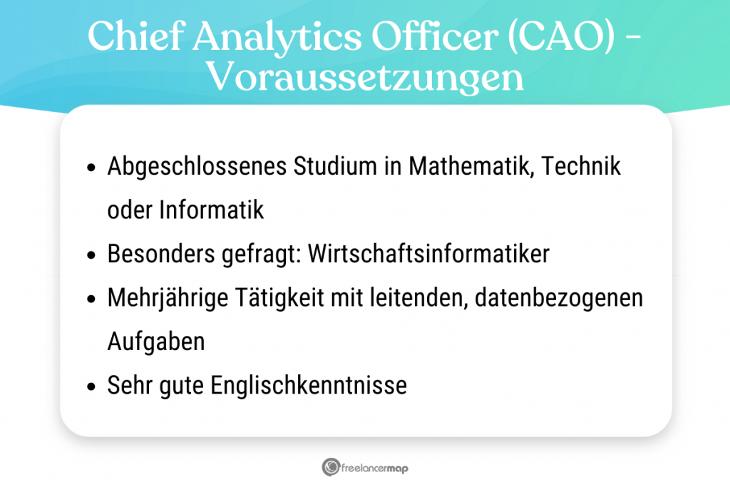 Voraussetzungen, die für den Chief Analytics Officer gelten 