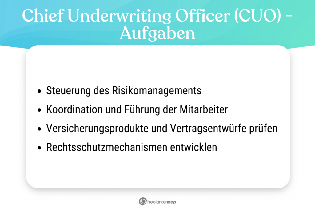 Aufgabenbereiche des Chief Underwriting Officers