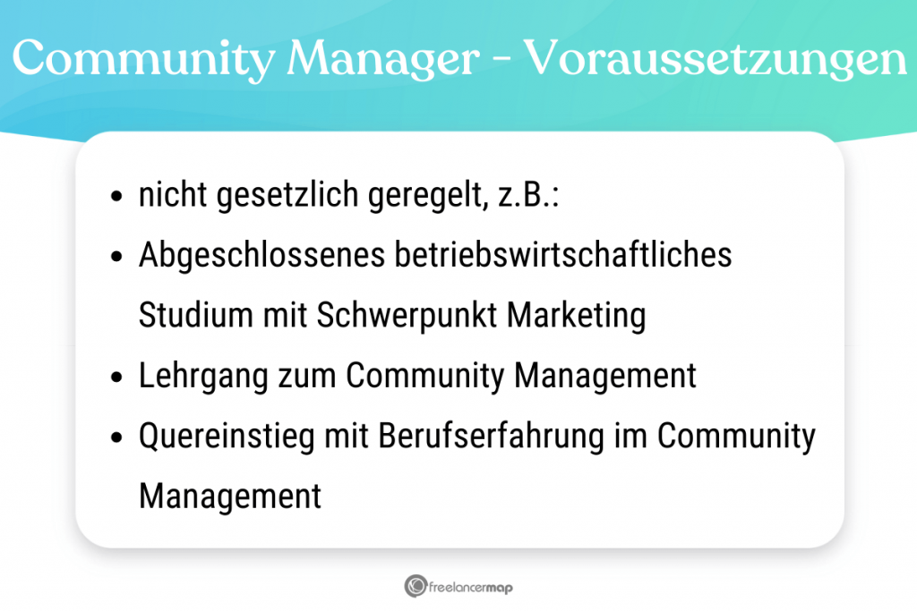 Voraussetzungen, die für den Community Manager gelten