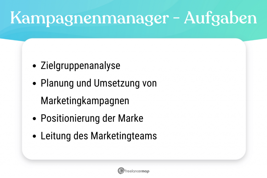 Aufgabenbereiche des Kampagnenmanagers