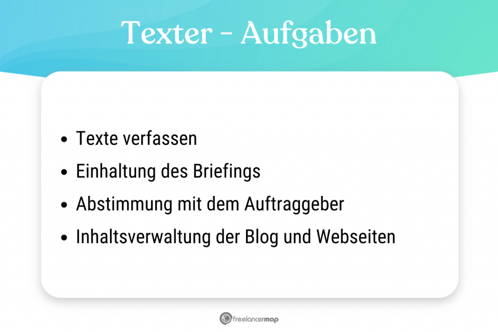 Aufgabenbereiche des Texters