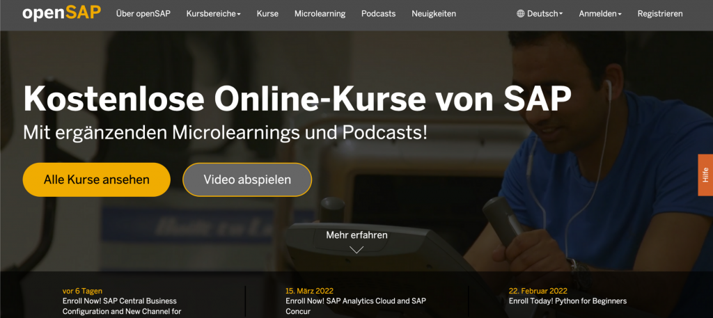 Open SAP E-Learning-Plattform