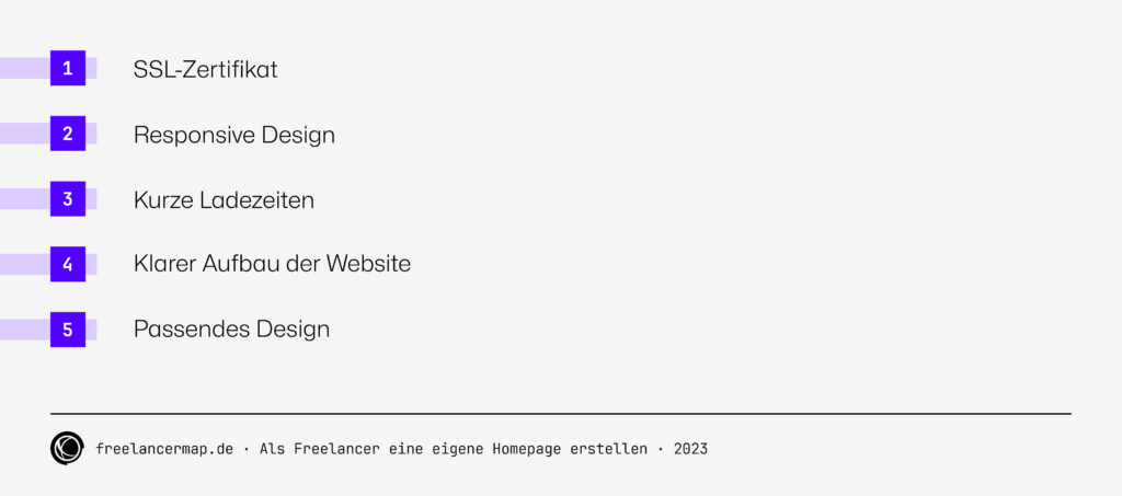 freelancer homepage website wichtige punkte
