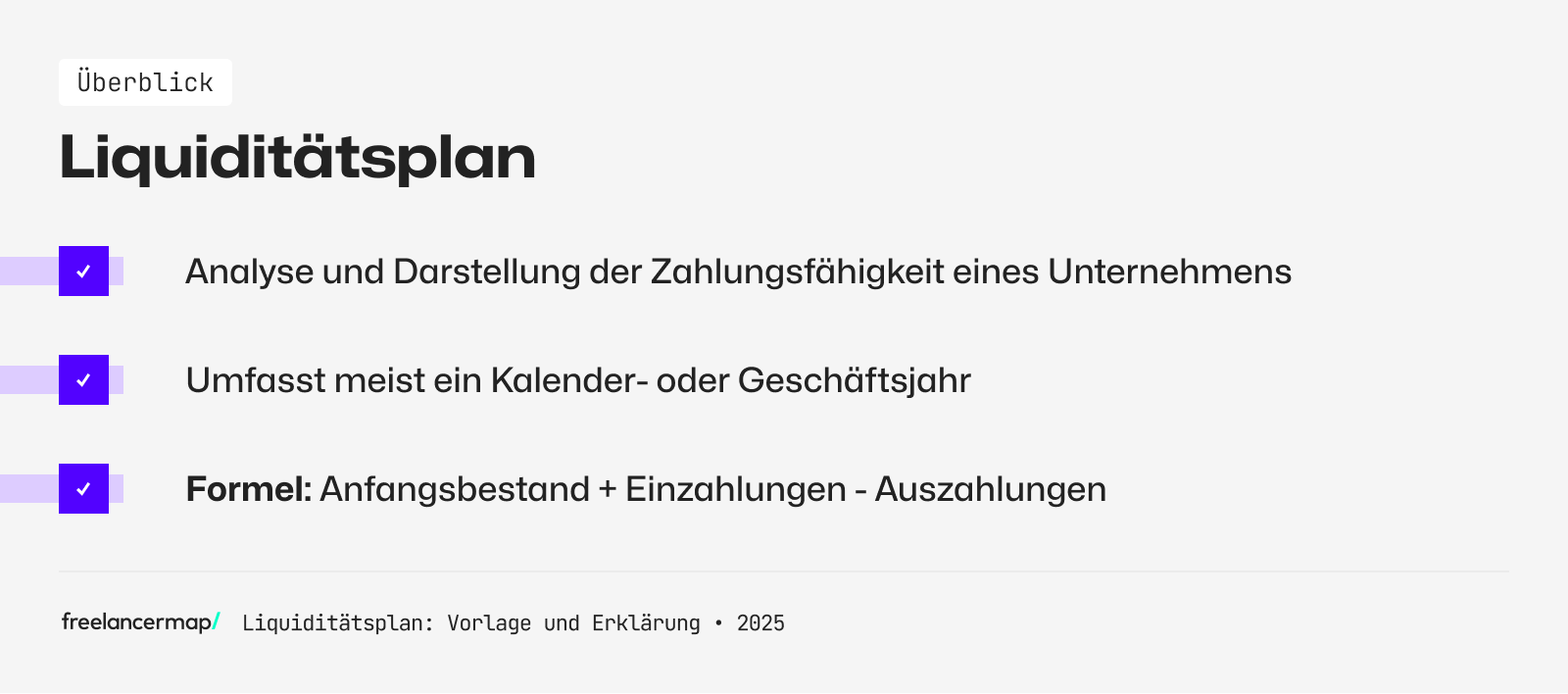Liquiditätsplan im Überblick Checkliste