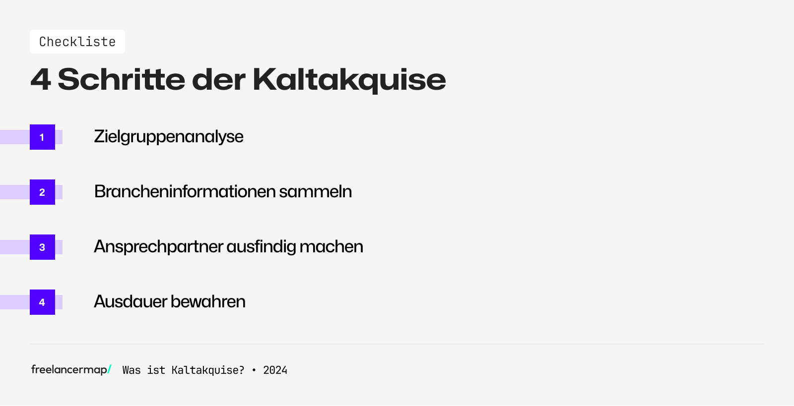Die Kaltakquise enthält mehrere Phasen, z. B. Zielgruppenanalyse