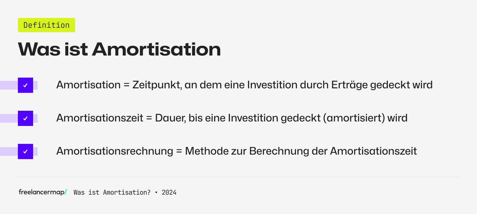 Definition von Amortisation, Amortisationszeit und Amortisationsrechnung