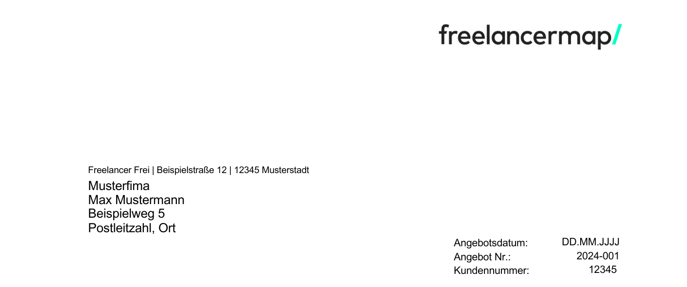 Beispiel eines Briefkopf Geschäftsbrief