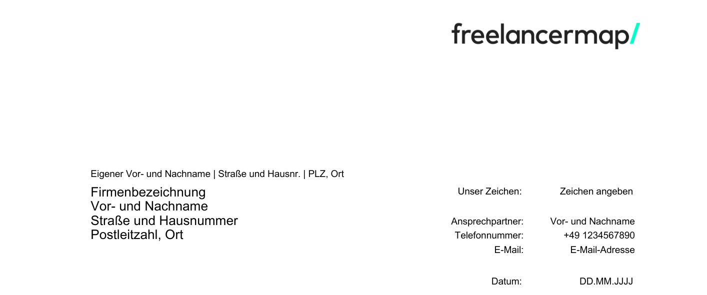 Gestaltung Briefkopf Geschäftsbrief Vorlage