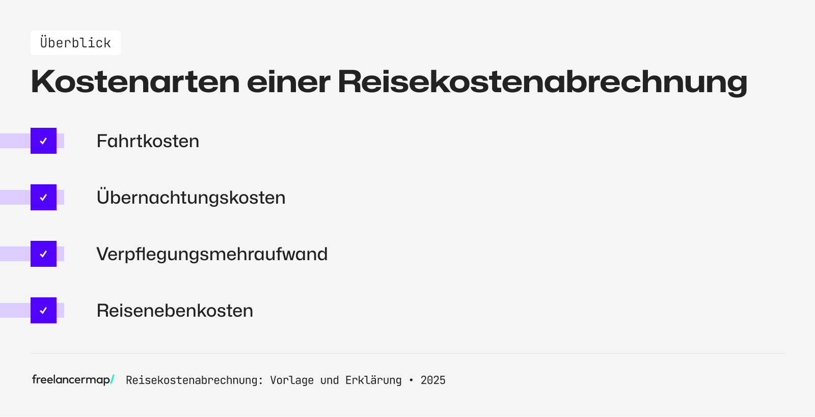 Kostenarten der Reisekostenabrechnung