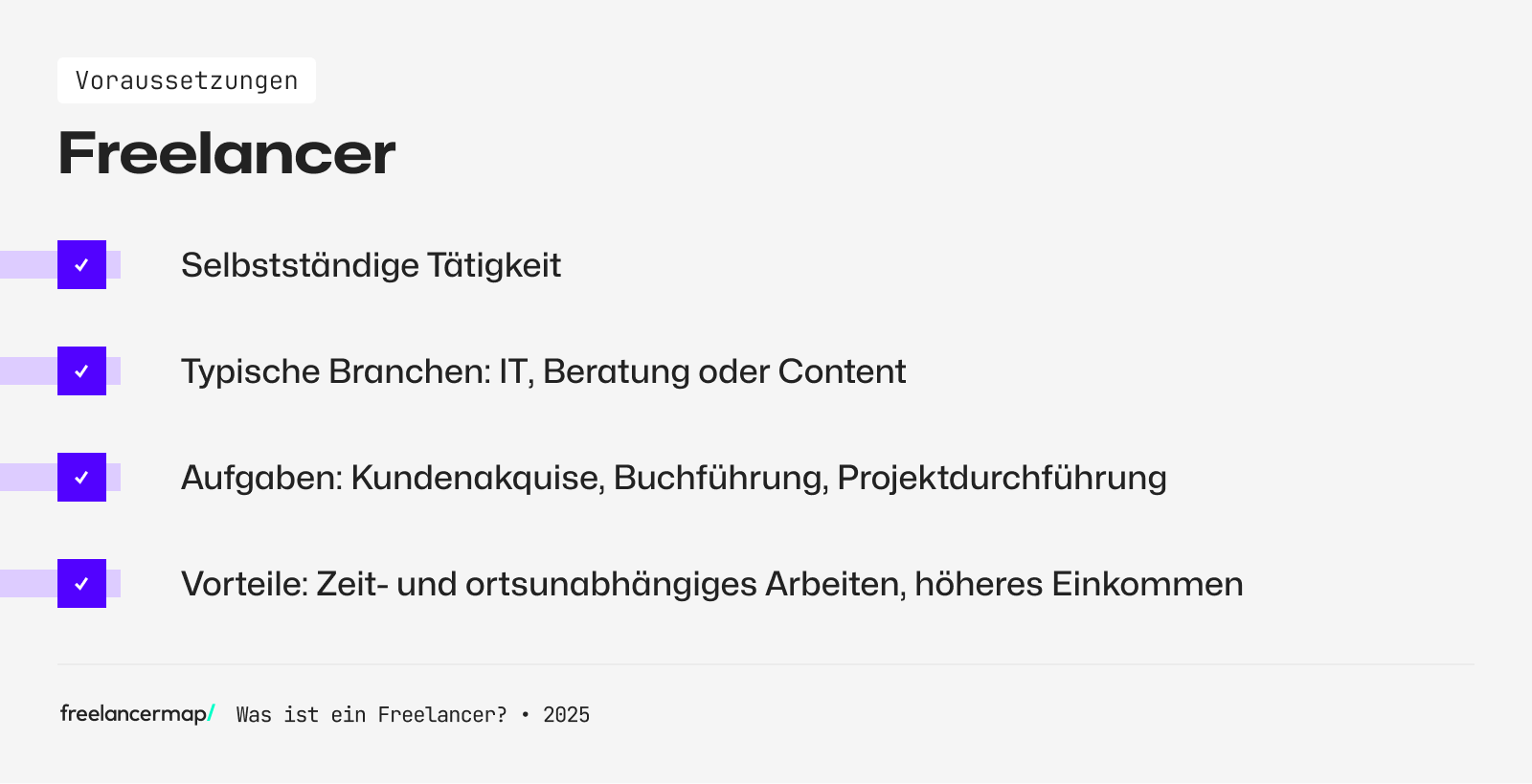 Voraussetzungen als Freelancer