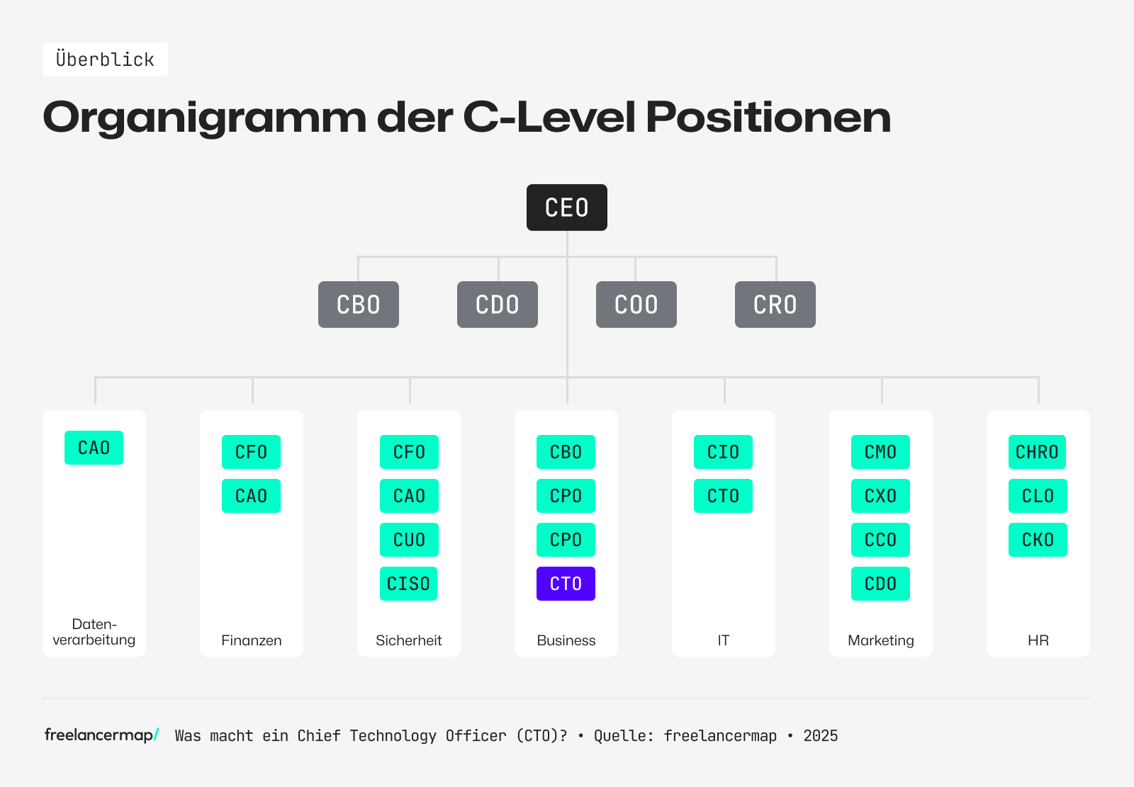 Das Organigramm der C-Level Ebene mit CTO