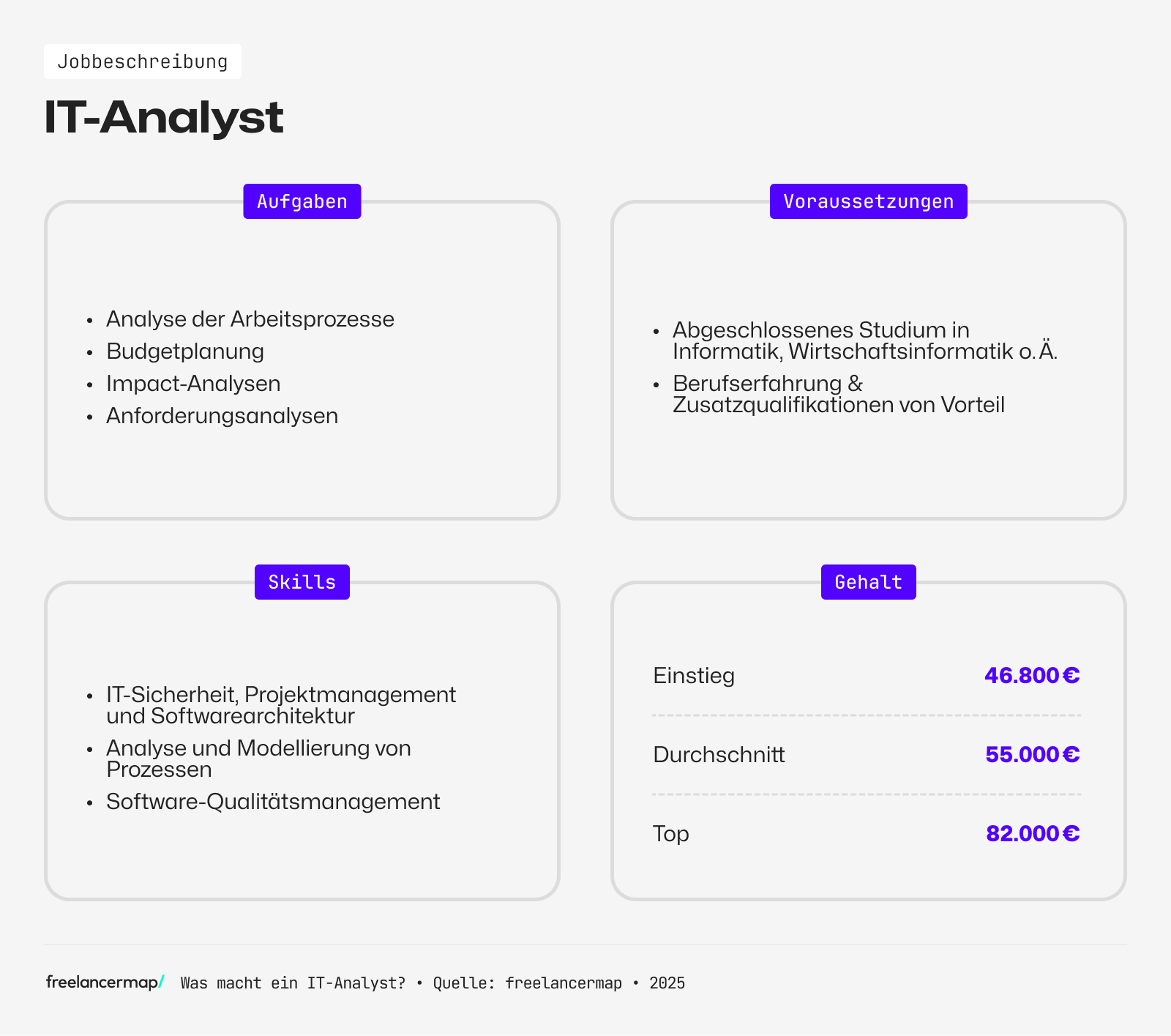 Ein IT-Analyst ist für das Software-Qualitätsmanagement zuständig