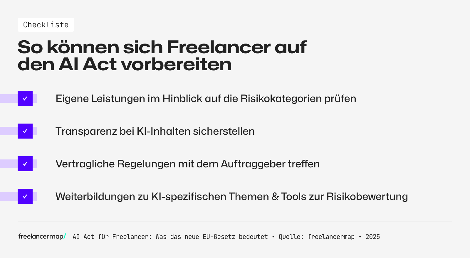 Freelancer können sich gezielt auf die AI Act Regelungen vorbereiten