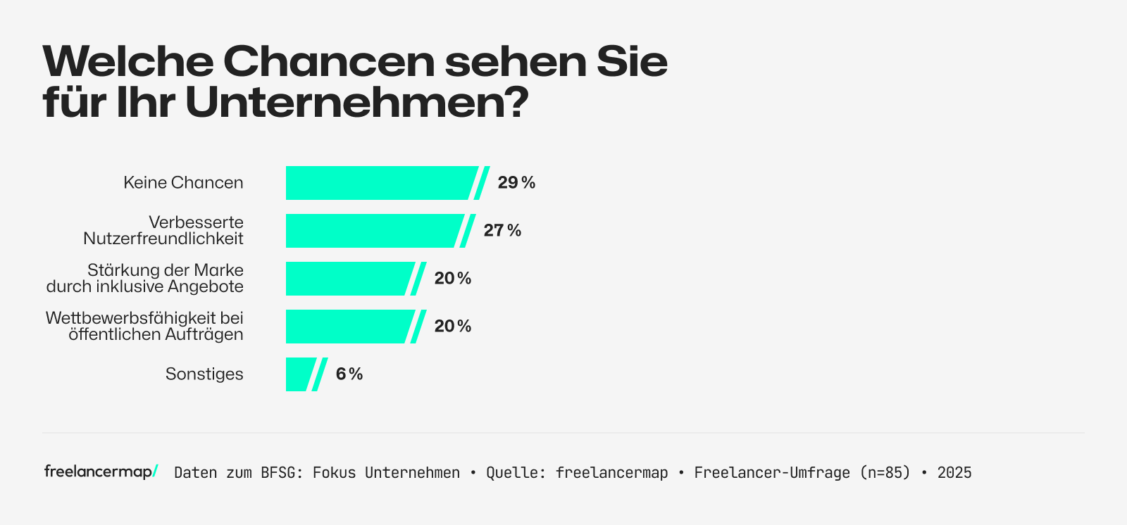 Umfrage unter Unternehmen, welche Chancen sie durch das BFSG sehen