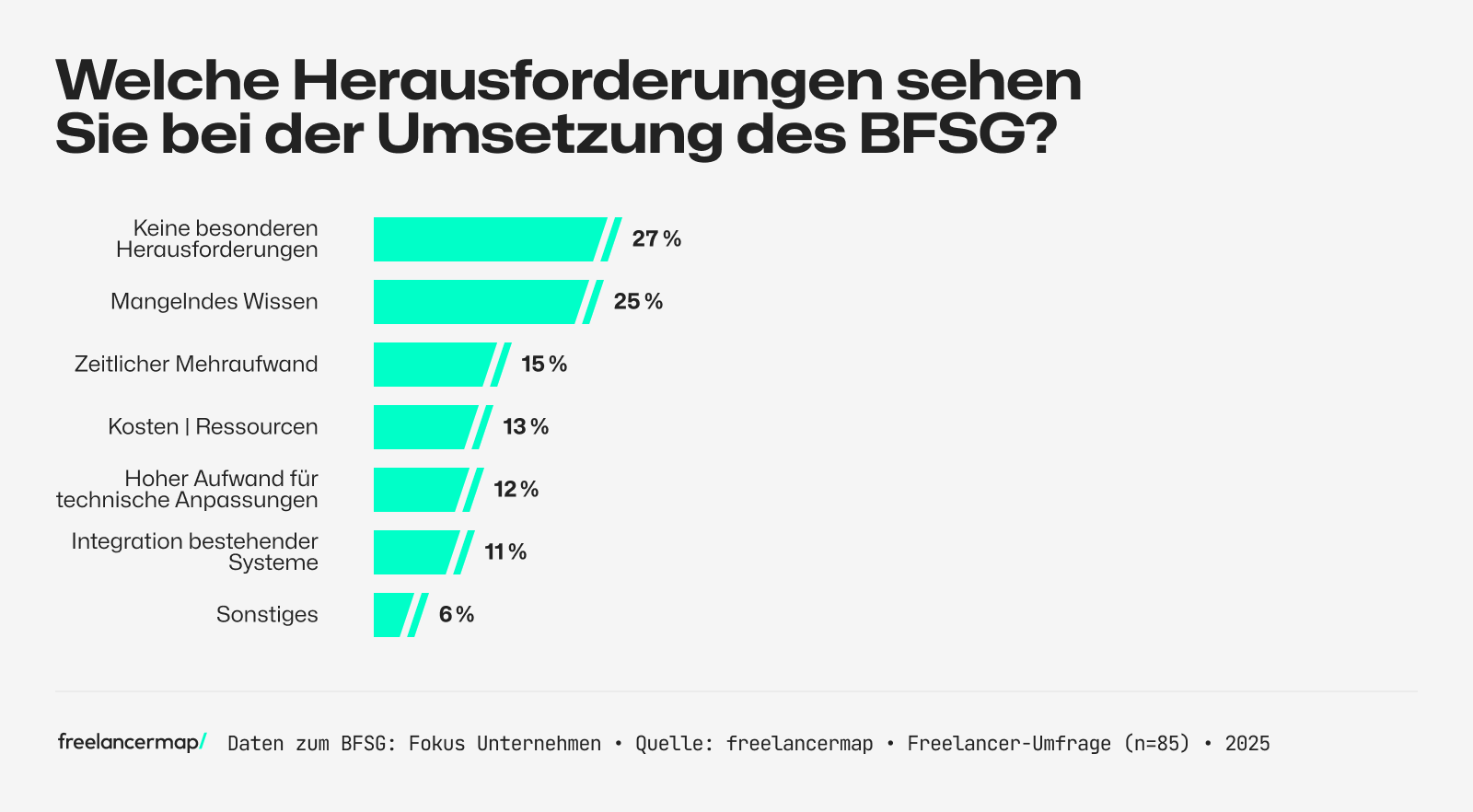 Umfrage unter Unternehmen, welche Herausforderungen sie durch das BFSG auf sich zukommen sehen